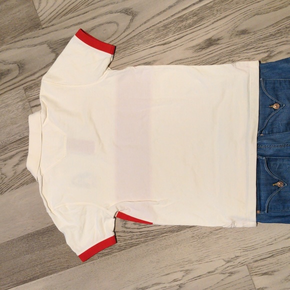 Vintage Hush Puppies Modern Basic Polo, Med, red/white - Picture 4 of 4